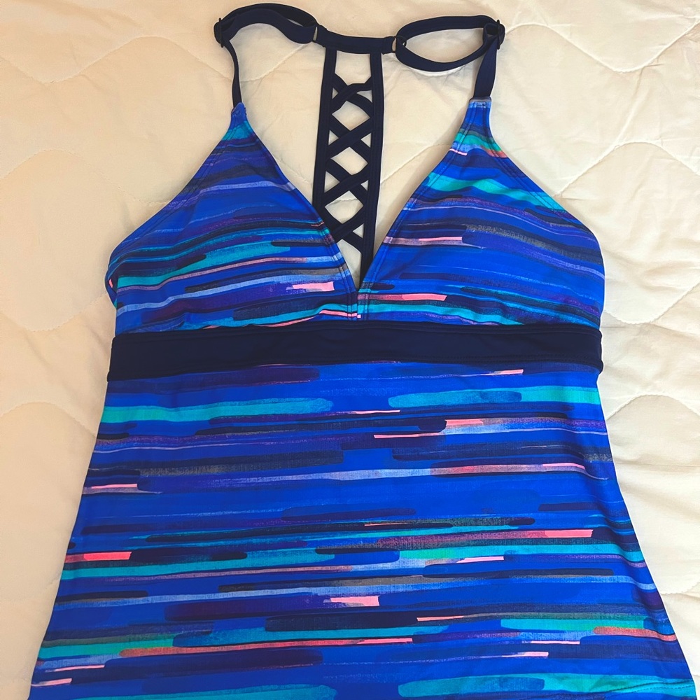 Title Nine Rip Tide Tankini Top - Crayon Stripe